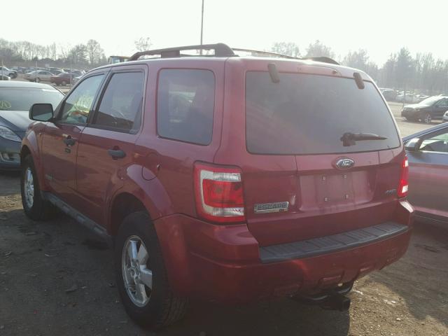 1FMCU93168KA39116 - 2008 FORD ESCAPE XLT RED photo 3