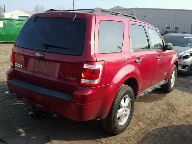 1FMCU93168KA39116 - 2008 FORD ESCAPE XLT RED photo 4