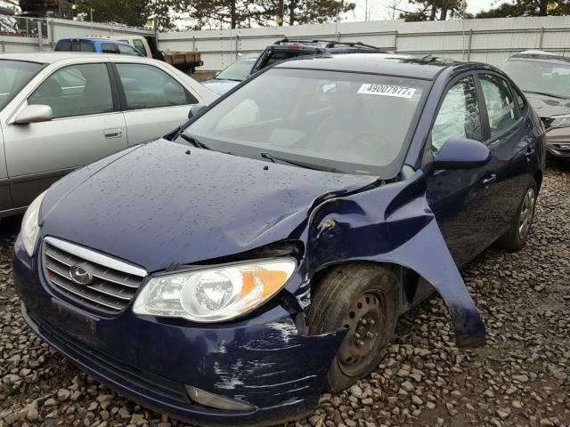 KMHDU46D59U682060 - 2009 HYUNDAI ELANTRA GL BLUE photo 2