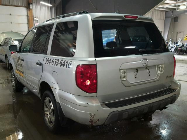 2HKYF18543H569688 - 2003 HONDA PILOT EXL SILVER photo 3