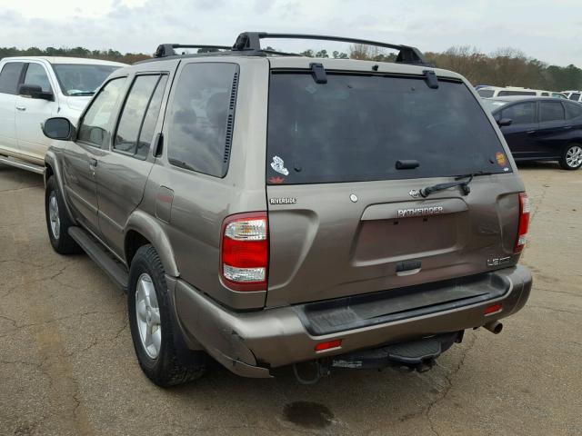 JN8DR09X41W570027 - 2001 NISSAN PATHFINDER TAN photo 3