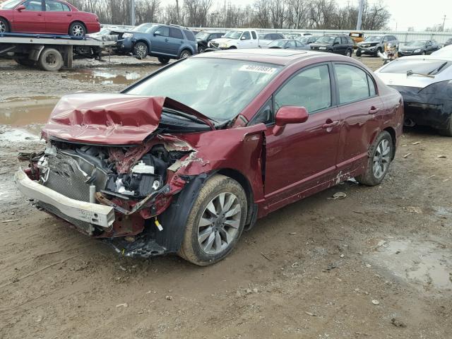 2HGFA16859H354441 - 2009 HONDA CIVIC EX MAROON photo 2