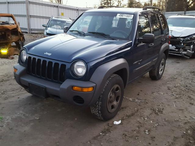 1J4GL48K43W706371 - 2003 JEEP LIBERTY SP BLUE photo 2