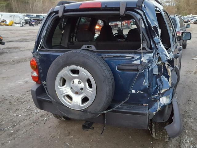 1J4GL48K43W706371 - 2003 JEEP LIBERTY SP BLUE photo 9