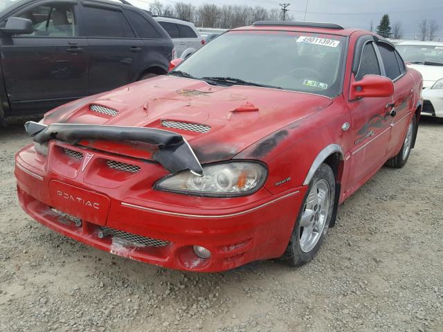 1G2NW52E11C185626 - 2001 PONTIAC GRAND AM G RED photo 2