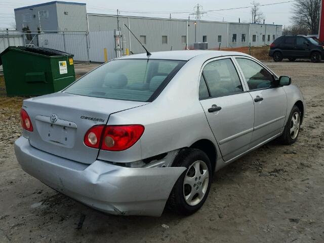 2T1BR32E25C850458 - 2005 TOYOTA COROLLA CE SILVER photo 4