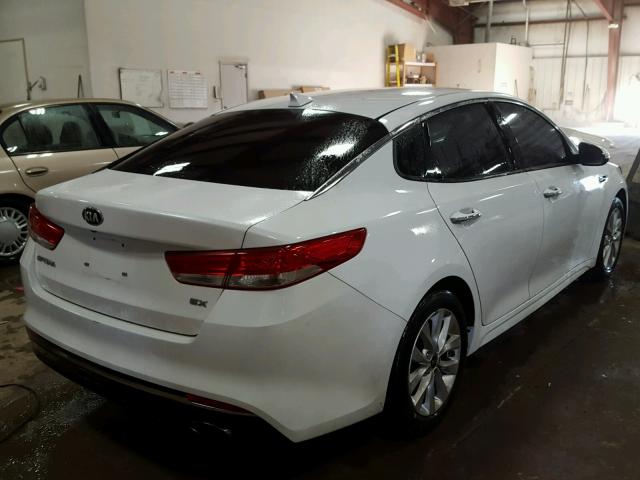 5XXGU4L34GG063692 - 2016 KIA OPTIMA EX WHITE photo 4