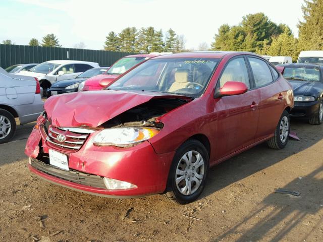 KMHDU4AD9AU063487 - 2010 HYUNDAI ELANTRA BL RED photo 2