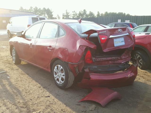 KMHDU4AD9AU063487 - 2010 HYUNDAI ELANTRA BL RED photo 3