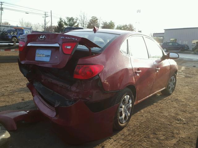 KMHDU4AD9AU063487 - 2010 HYUNDAI ELANTRA BL RED photo 4