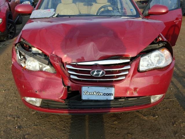 KMHDU4AD9AU063487 - 2010 HYUNDAI ELANTRA BL RED photo 7