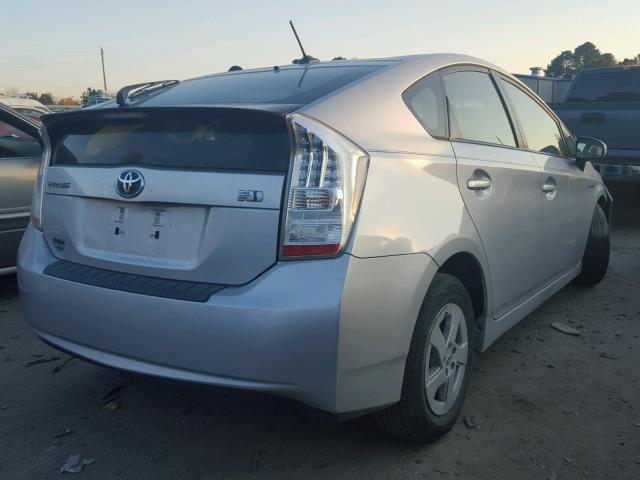 JTDKN3DU0B5329909 - 2011 TOYOTA PRIUS SILVER photo 4