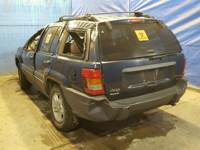 1J4GW48S74C155993 - 2004 JEEP GRAND CHER BLUE photo 3