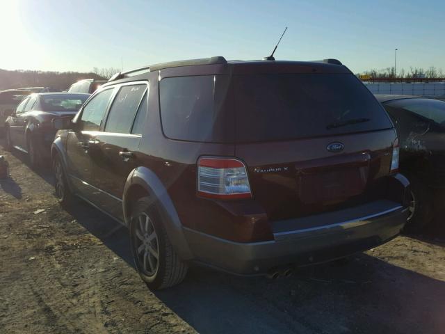 1FMDK02W38GA09691 - 2008 FORD TAURUS X S MAROON photo 3