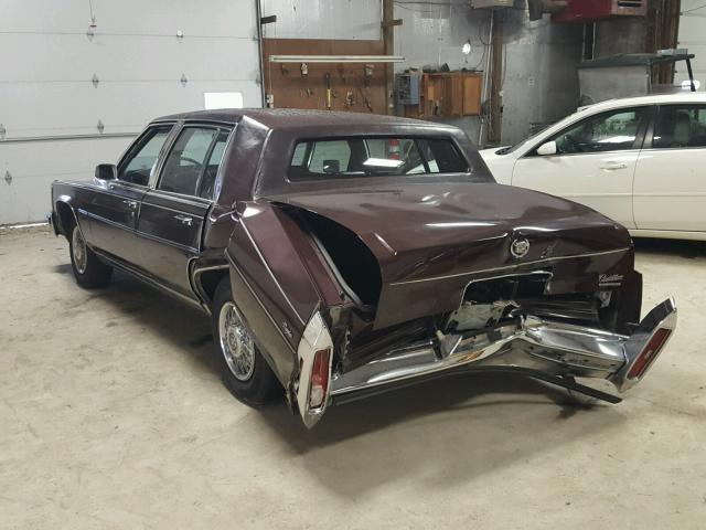 1G6DW51Y3H9758006 - 1987 CADILLAC BROUGHAM BURGUNDY photo 3