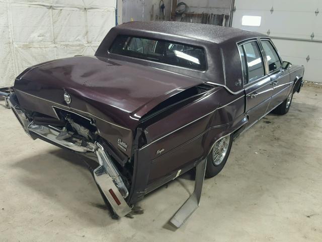 1G6DW51Y3H9758006 - 1987 CADILLAC BROUGHAM BURGUNDY photo 4