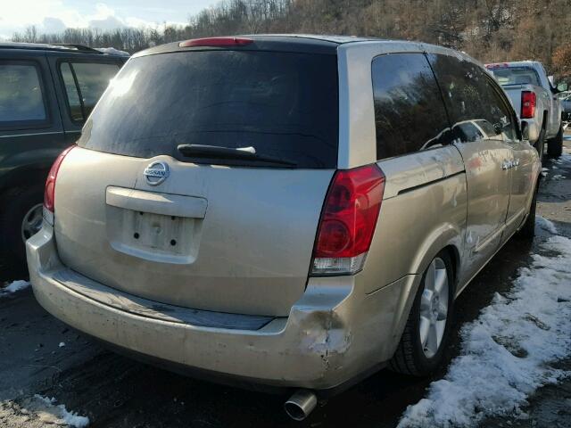 5N1BV28U04N351847 - 2004 NISSAN QUEST S TAN photo 4