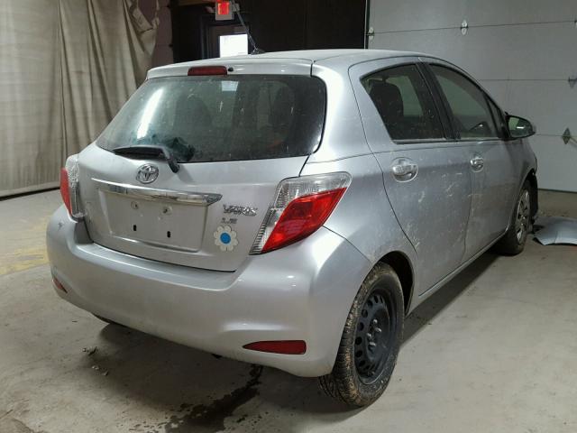 JTDKTUD38CD524716 - 2012 TOYOTA YARIS SILVER photo 4