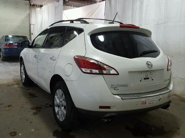 JN8AZ1MW0BW168207 - 2011 NISSAN MURANO S WHITE photo 3