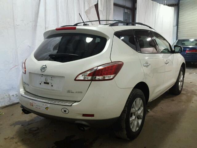 JN8AZ1MW0BW168207 - 2011 NISSAN MURANO S WHITE photo 4