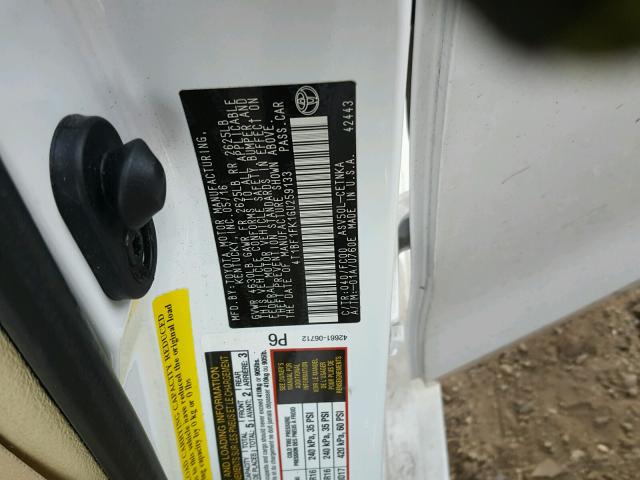 4T1BF1FK1GU259133 - 2016 TOYOTA CAMRY LE WHITE photo 10