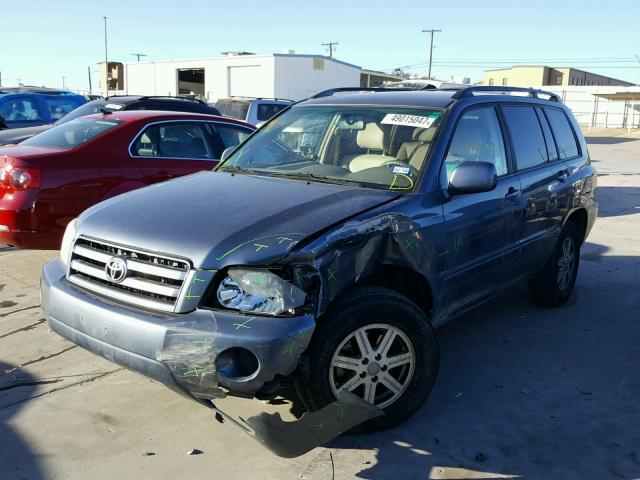 JTEDP21A540018933 - 2004 TOYOTA HIGHLANDER BLUE photo 2