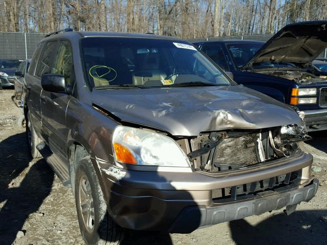 2HKYF18614H580951 - 2004 HONDA PILOT EXL SILVER photo 1