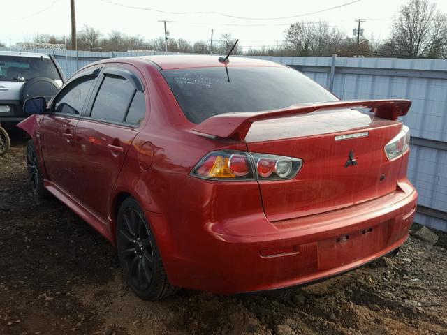 JA32U8FW6AU026456 - 2010 MITSUBISHI LANCER GTS RED photo 3