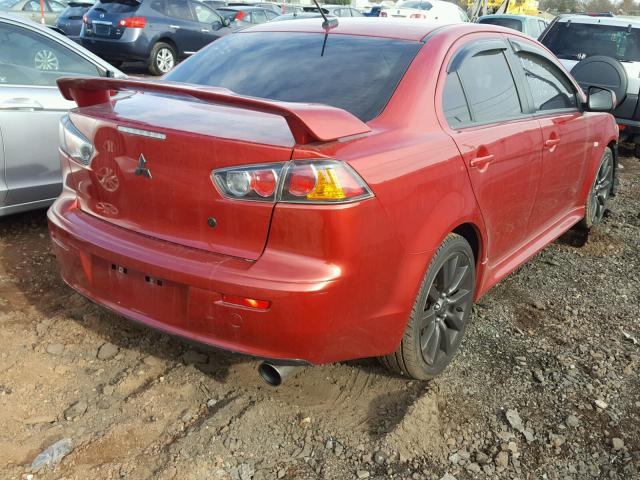 JA32U8FW6AU026456 - 2010 MITSUBISHI LANCER GTS RED photo 4