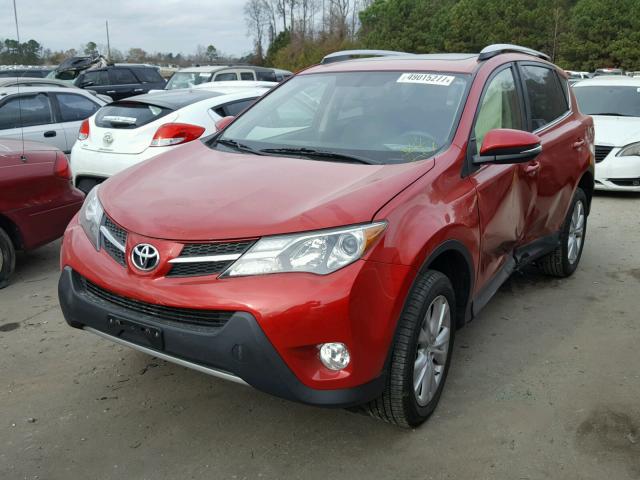 JTMDFREV3ED077132 - 2014 TOYOTA RAV4 LIMIT RED photo 2