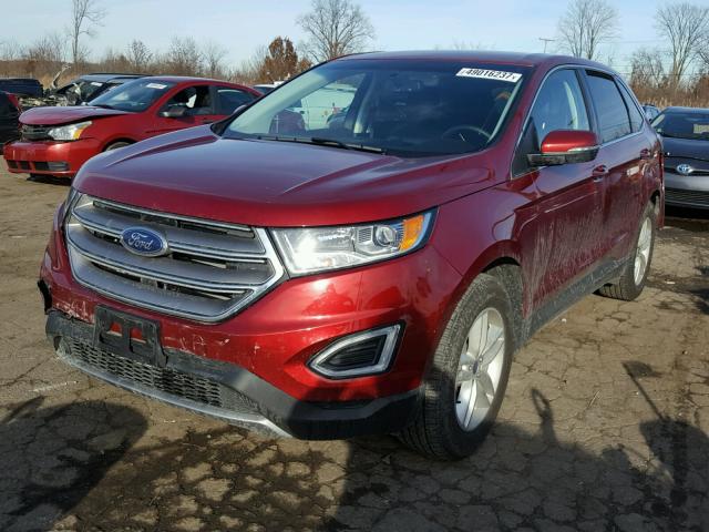 2FMPK4J92GBC40734 - 2016 FORD EDGE SEL RED photo 2