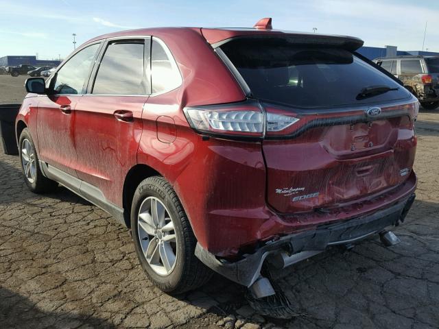 2FMPK4J92GBC40734 - 2016 FORD EDGE SEL RED photo 3