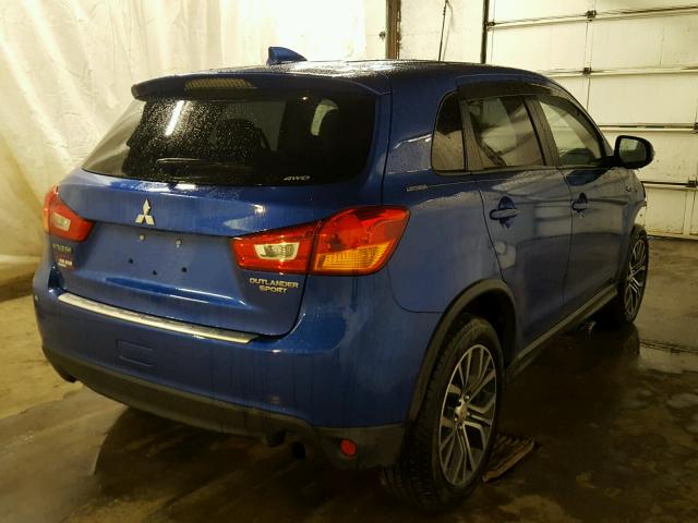 JA4AR3AU9HZ002229 - 2017 MITSUBISHI OUTLANDER BLUE photo 4