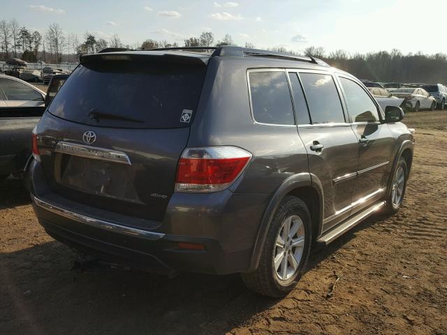 5TDBK3EH3DS184310 - 2013 TOYOTA HIGHLANDER GRAY photo 4