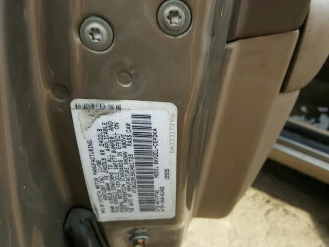 4T1BG22K5XU461725 - 1999 TOYOTA CAMRY CE GOLD photo 10