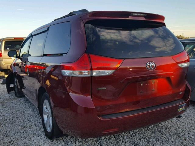 5TDKK3DC5ES478699 - 2014 TOYOTA SIENNA LE BURGUNDY photo 3