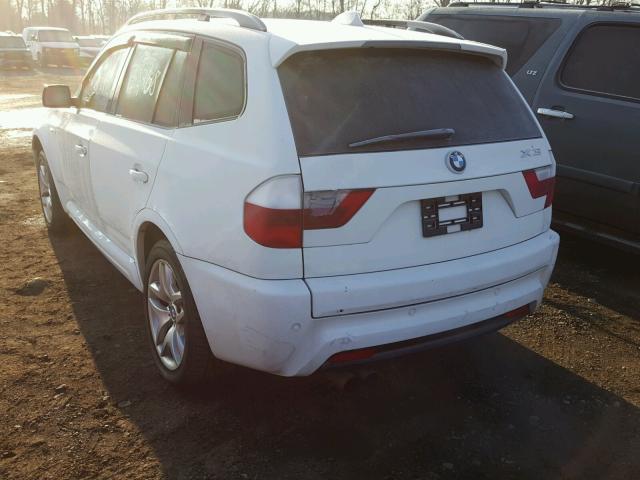 WBXPC93427WF09691 - 2007 BMW X3 3.0SI WHITE photo 3