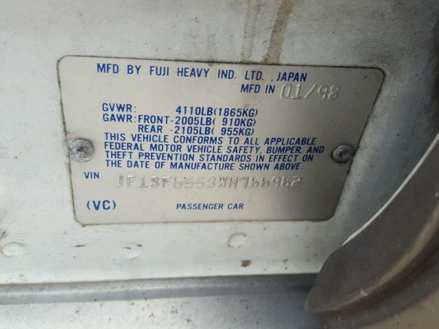 JF1SF6558WH766962 - 1998 SUBARU FORESTER S 白色 照片 10