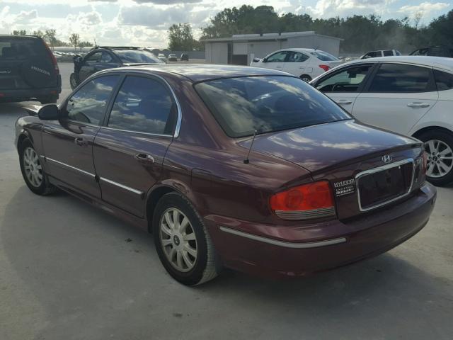 KMHWF35H25A171404 - 2005 HYUNDAI SONATA GLS BURGUNDY photo 3