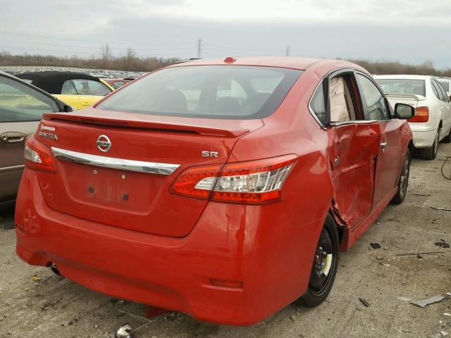 3N1AB7AP4FY372865 - 2015 NISSAN SENTRA S RED photo 4