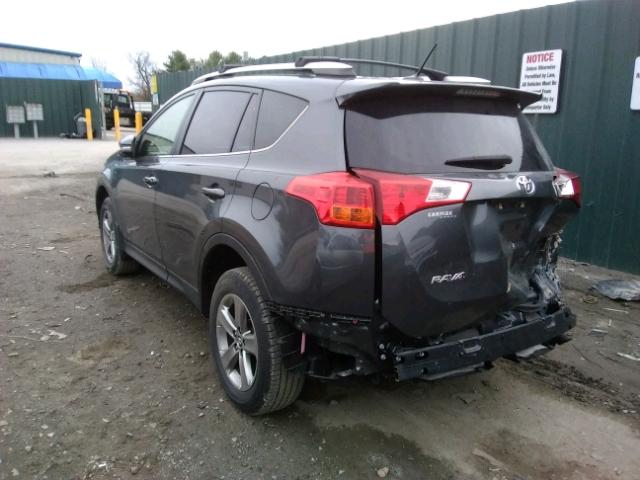 JTMWFREV6FD076406 - 2015 TOYOTA RAV4 XLE GRAY photo 3