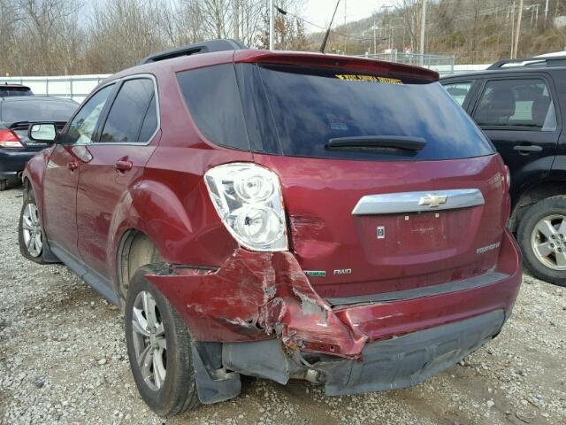 2GNFLNE57C6240149 - 2012 CHEVROLET EQUINOX LT MAROON photo 3