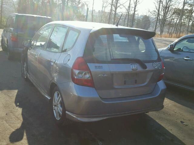 JHMGD37668S057784 - 2008 HONDA FIT SPORT SILVER photo 3