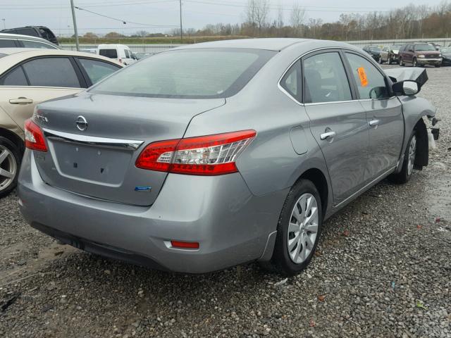 3N1AB7AP3EL685160 - 2014 NISSAN SENTRA S GRAY photo 4