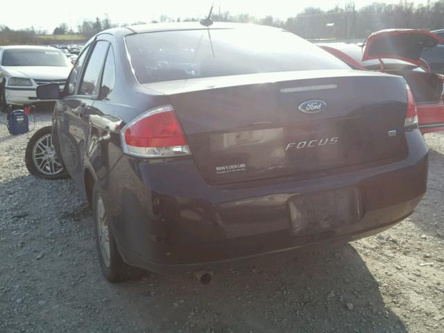 1FAHP35N69W265798 - 2009 FORD FOCUS SE BLACK photo 3