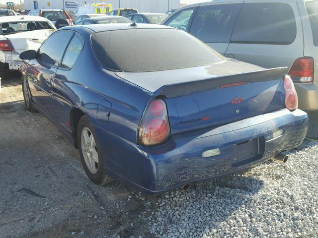 2G1WX15K749261829 - 2004 CHEVROLET MONTE CARL BLUE photo 3