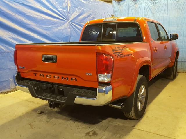 5TFCZ5ANXGX014614 - 2016 TOYOTA TACOMA DOU ORANGE photo 4