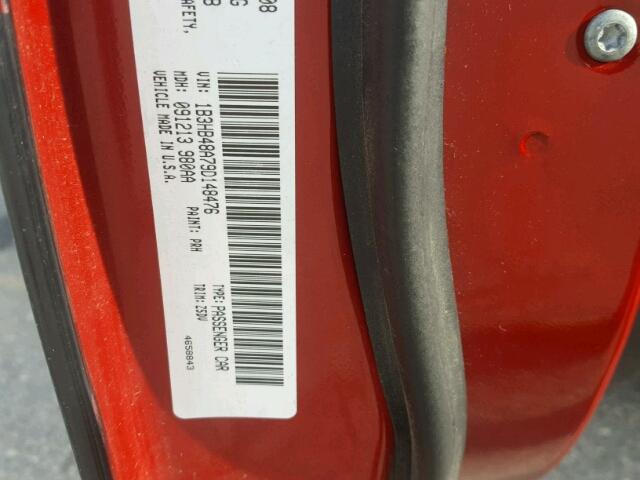 1B3HB48A79D148476 - 2009 DODGE CALIBER SX RED photo 10