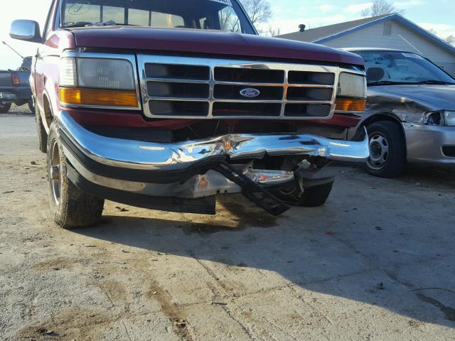 1FTEX14H9SKA00769 - 1995 FORD F150 MAROON photo 9