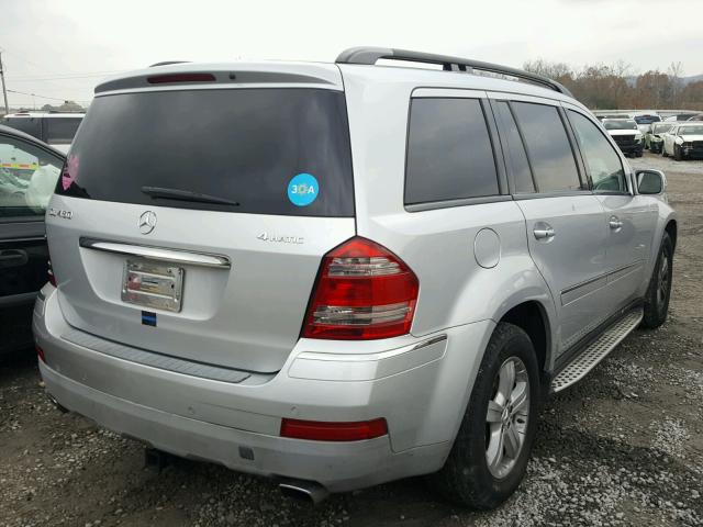 4JGBF71E47A148162 - 2007 MERCEDES-BENZ GL 450 4MA SILVER photo 4